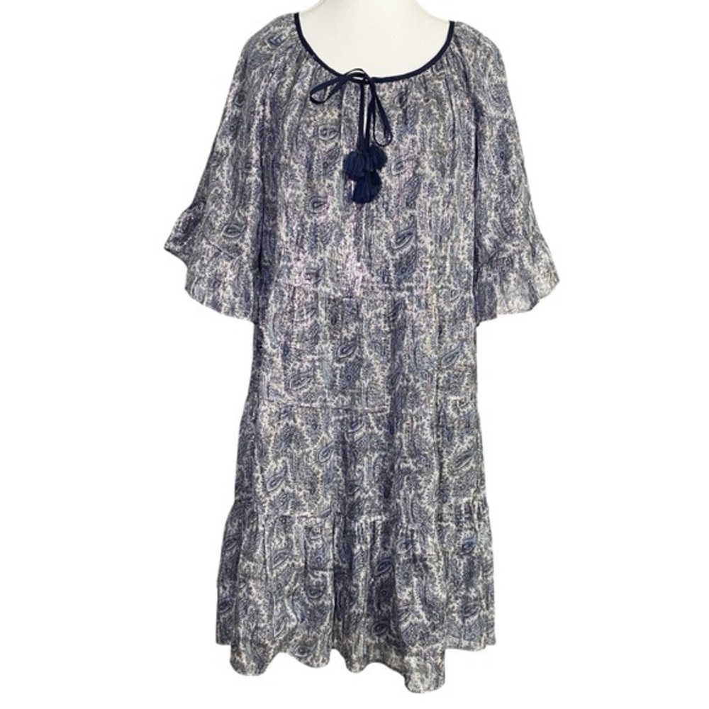 Kobi Halperin Adonia Metallic Print Silk-Blend Midi Dress - Picture 1 of 14